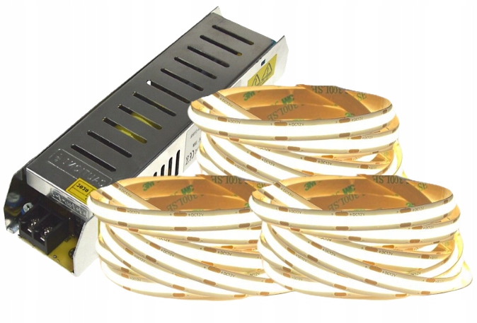 Led pásik Cob 24V biely Neutrálny Premium stropné osvetlenie napájací zdroj 15 m