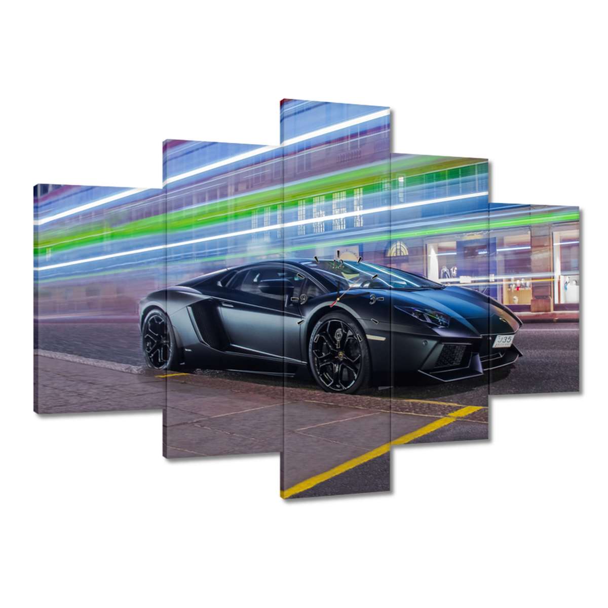 Hodiny 150x105 Rýchle auto uniká v noci