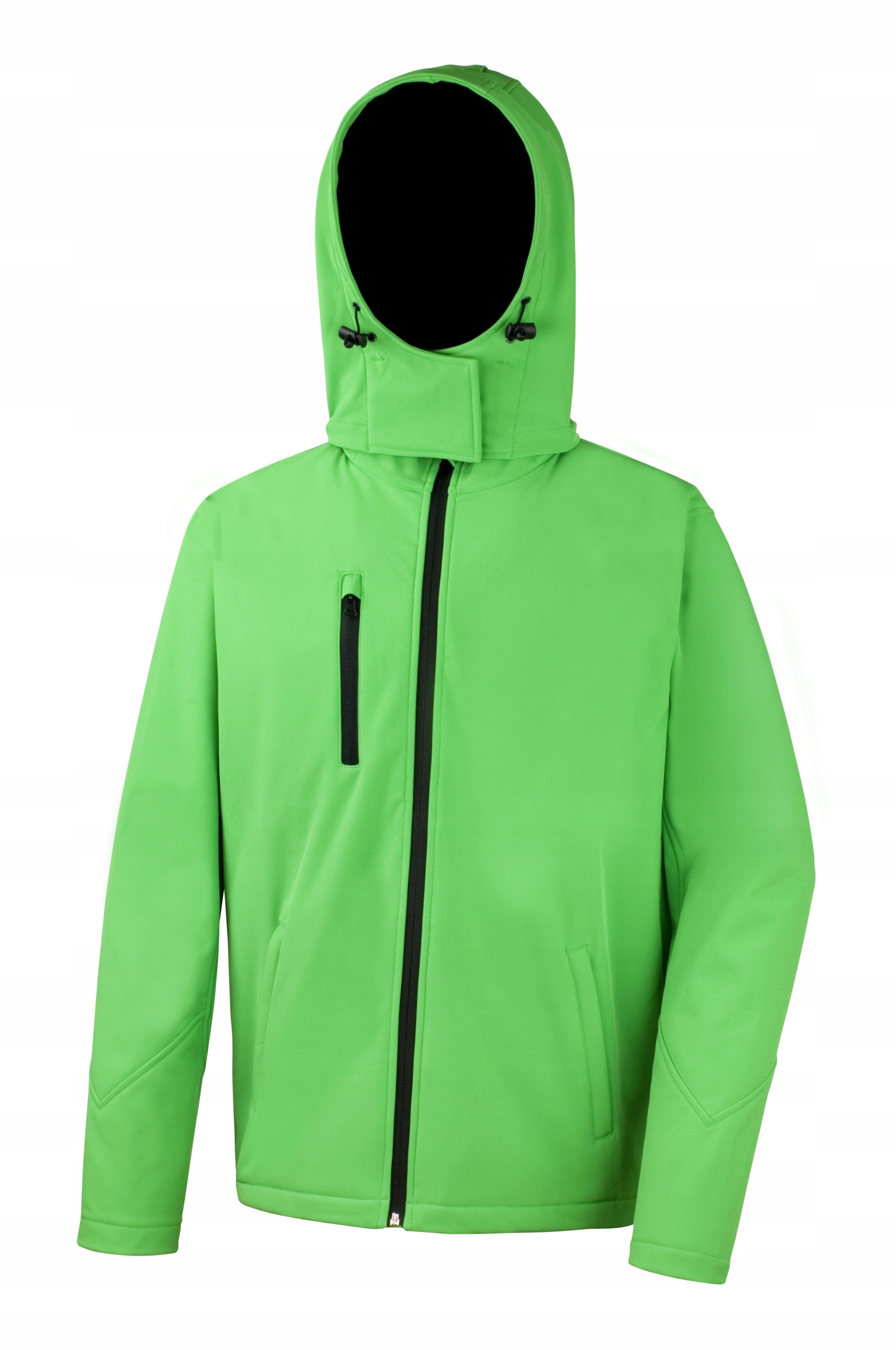 Pánská softshellová bunda s kapucí , zip, zelená/černá vel. L