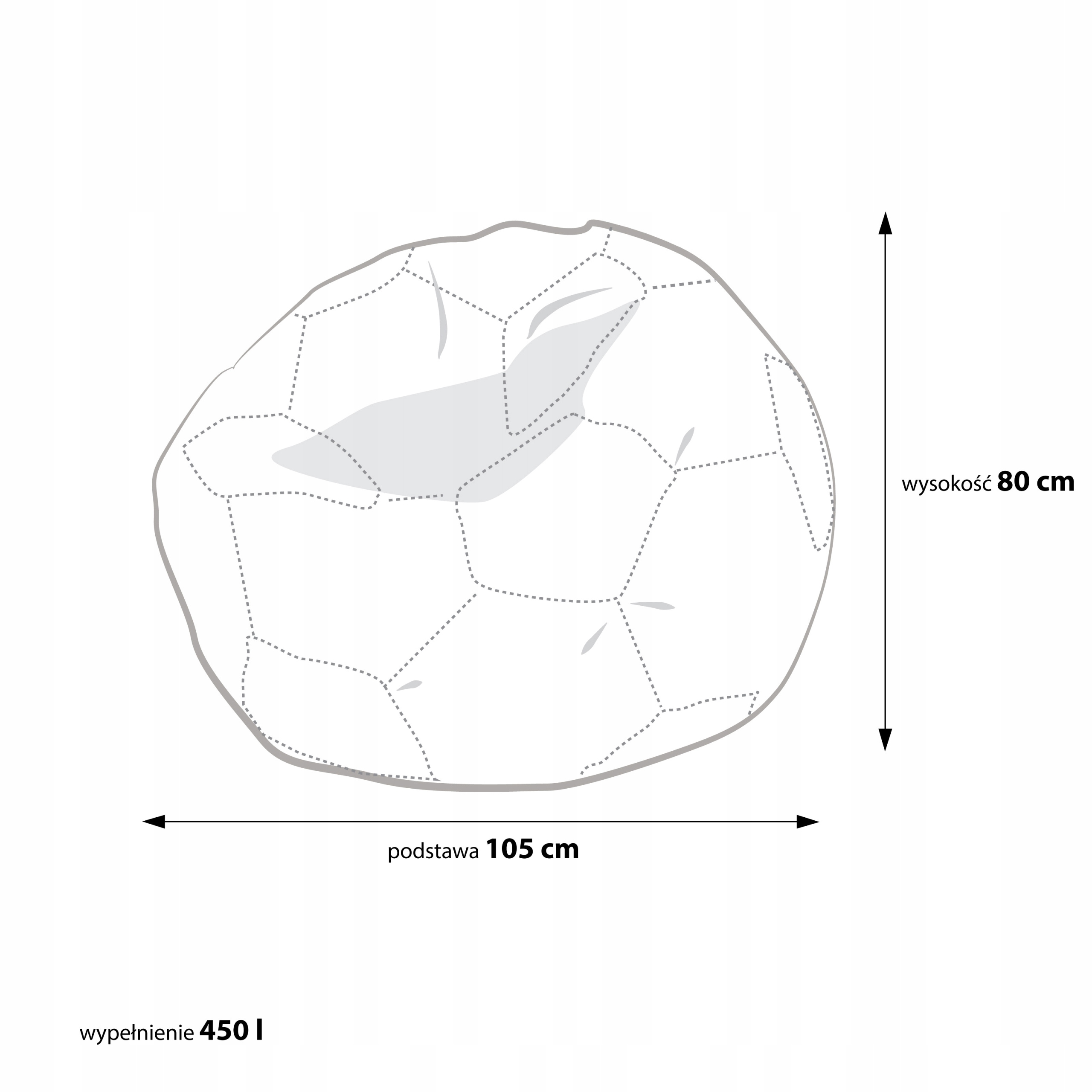 Pufa Piłka Nożna XL Ekoskóra Dolaro E14 czarny Typ worek
