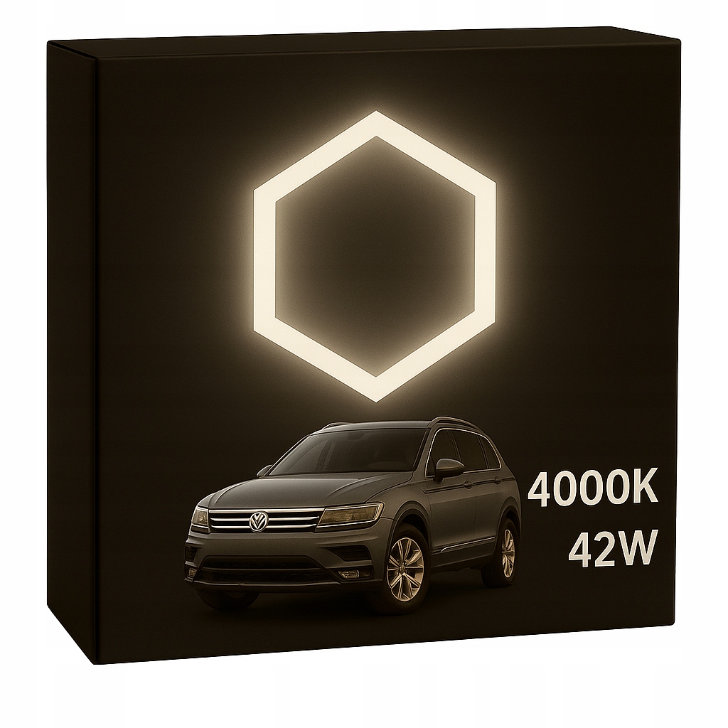 Biały zestaw lamp Led Hexagon 1 42W 4000K do biura sklepu salonu