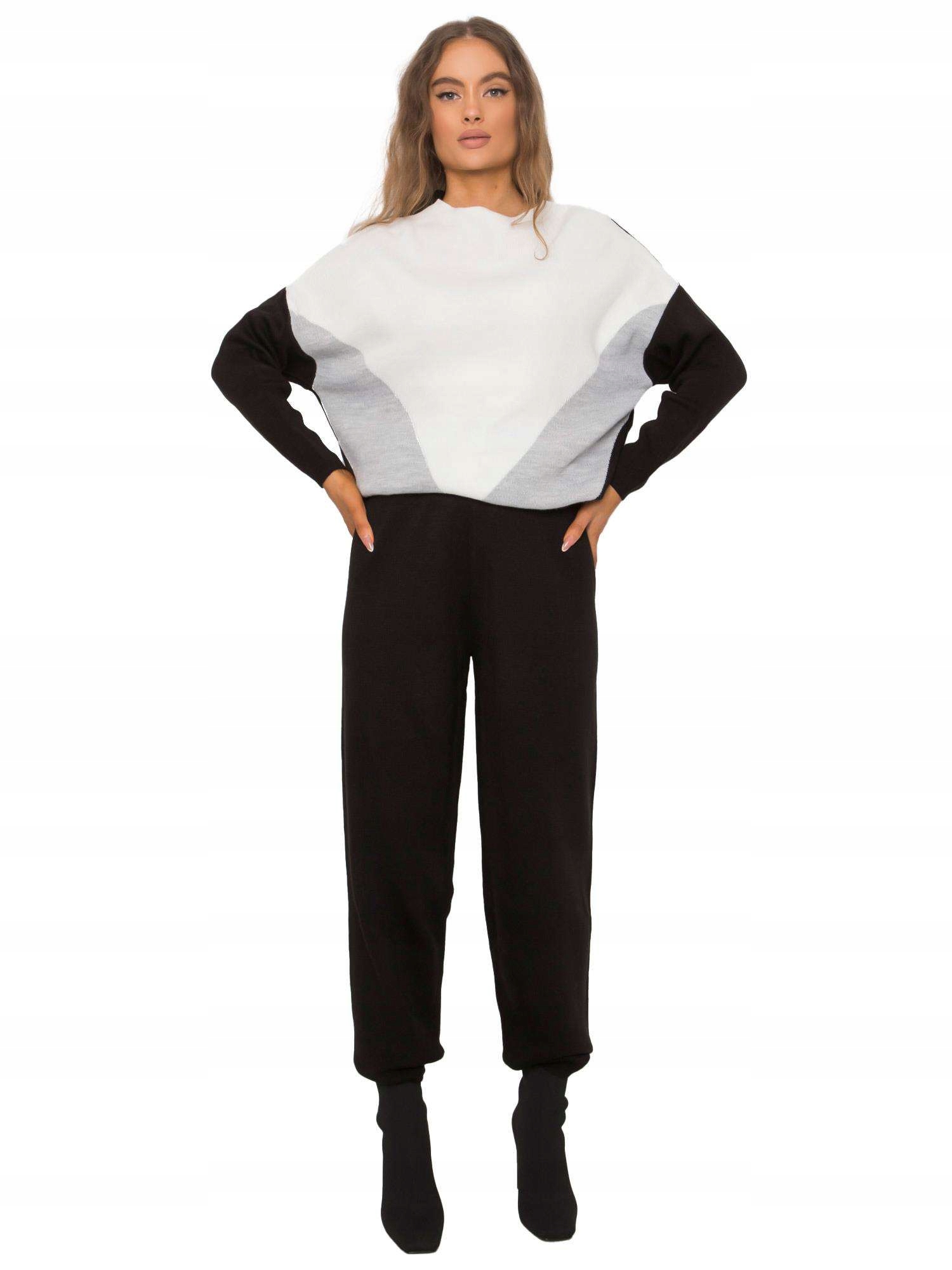 

Komplet kobiecy spodnie sweter dzianinowy modny