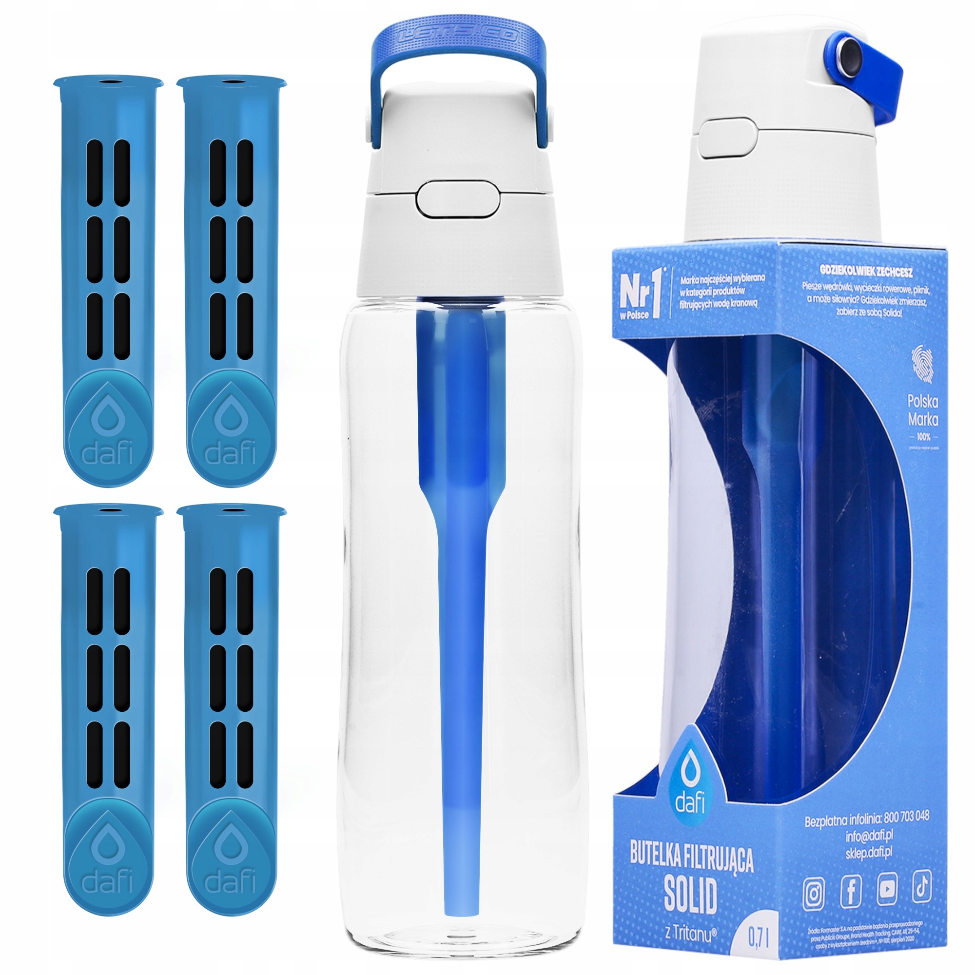 

Butelka filtrująca Dafi Solid Szafirowa +4 filtry