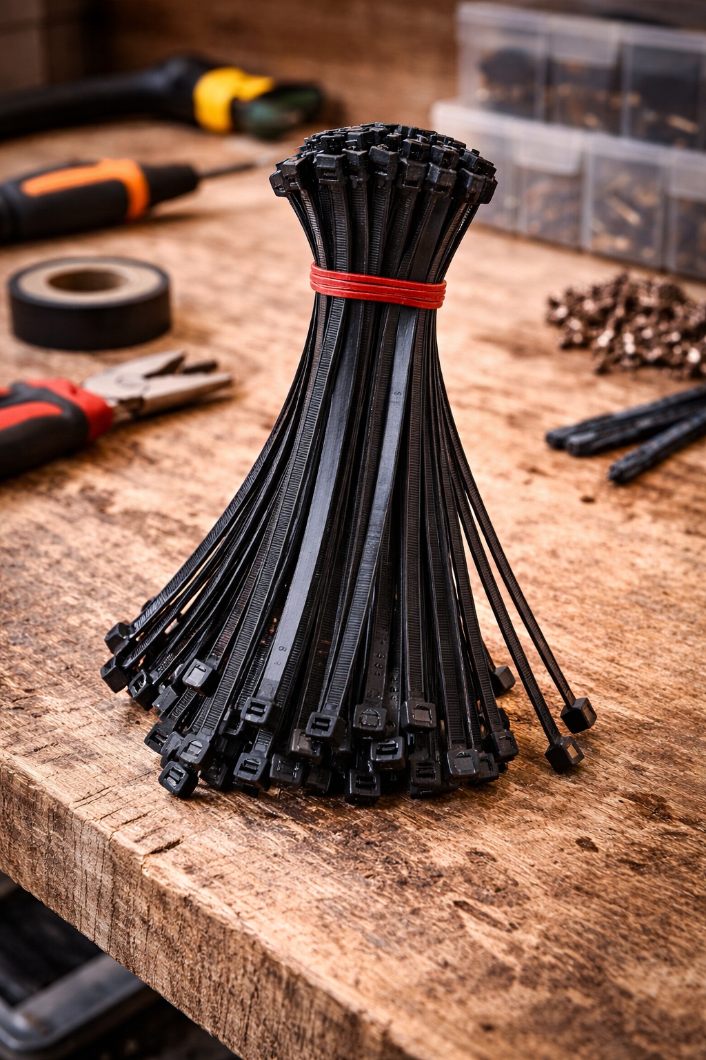 Opaski zaciskowe trytytki kablowe 4,5x250 czarne trytki 100 sztuk