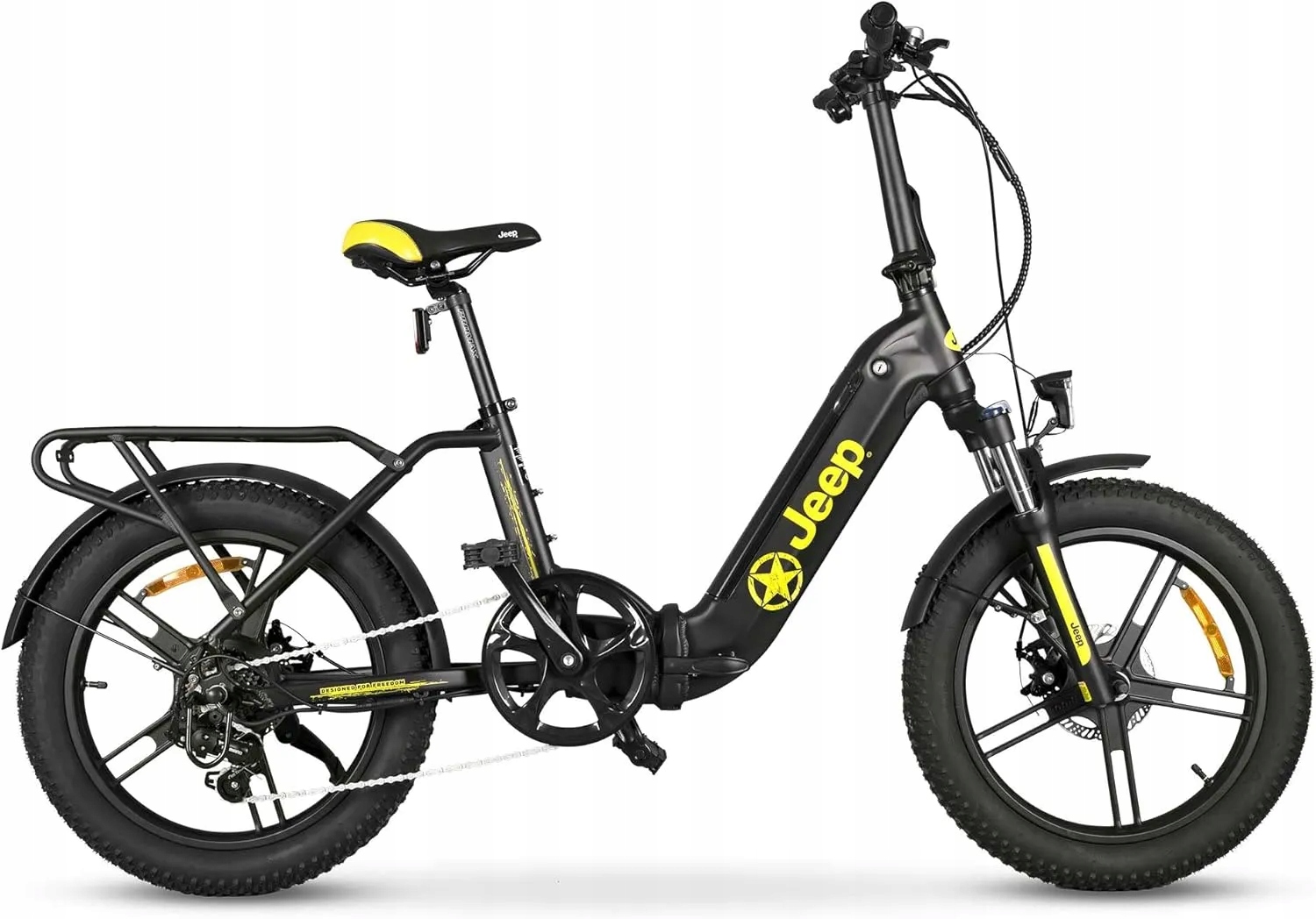 Rower elektryczny składany Jeep Fr 7000 koła 20" bagażnik oświetlenie