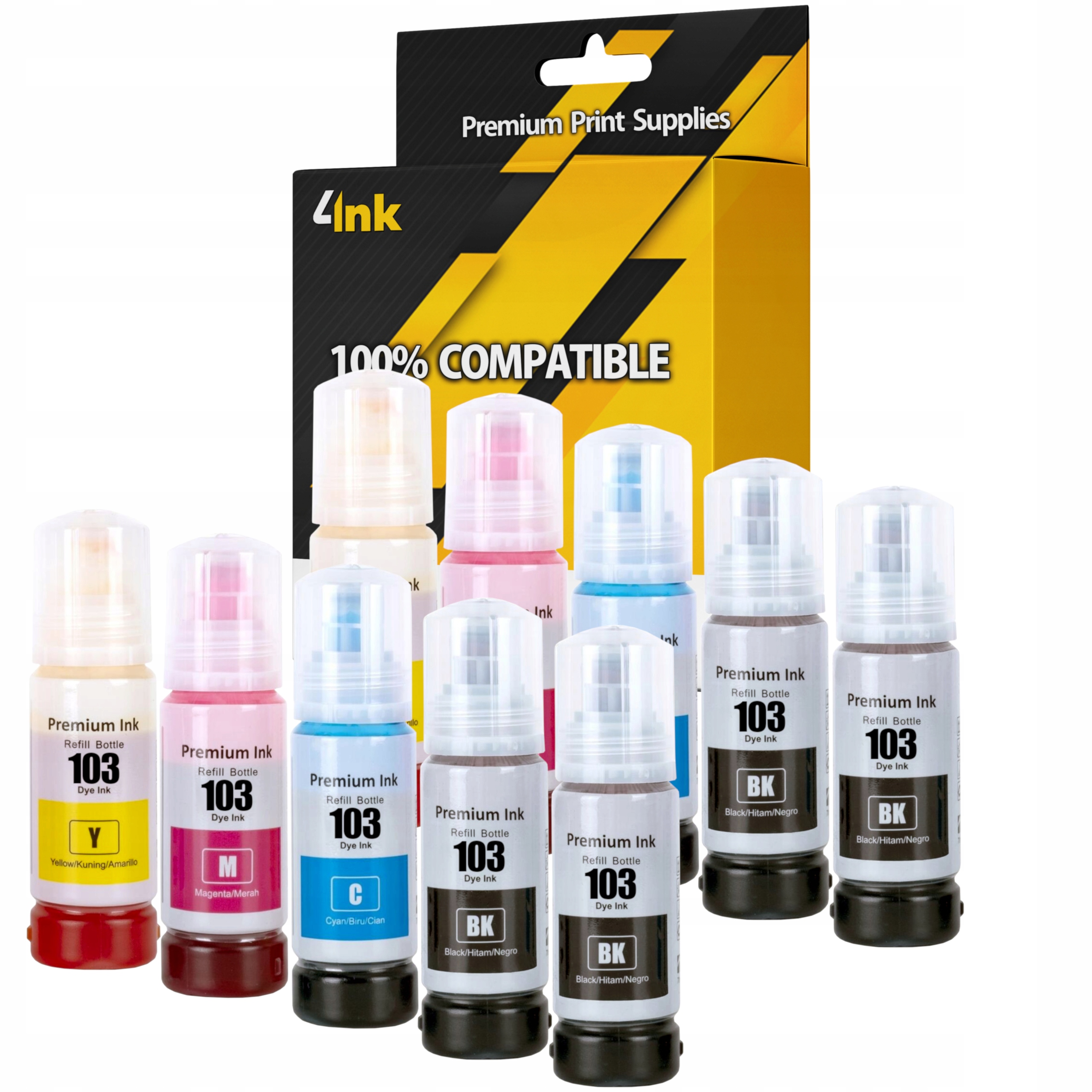 10x Tusz 103 Do Drukarki Epson Ecotank L3251 L3250 L3150 L3151 L3260 L3256