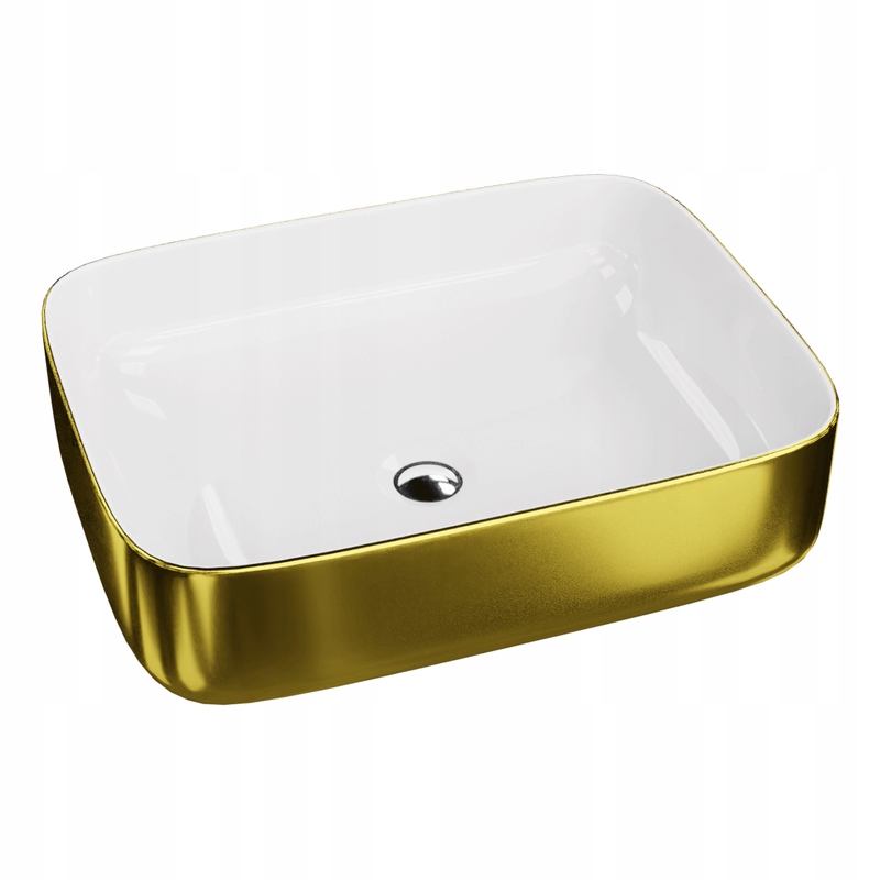 Umývadlová doska Galera Gold/White štýlová porcelánová obdĺžniková