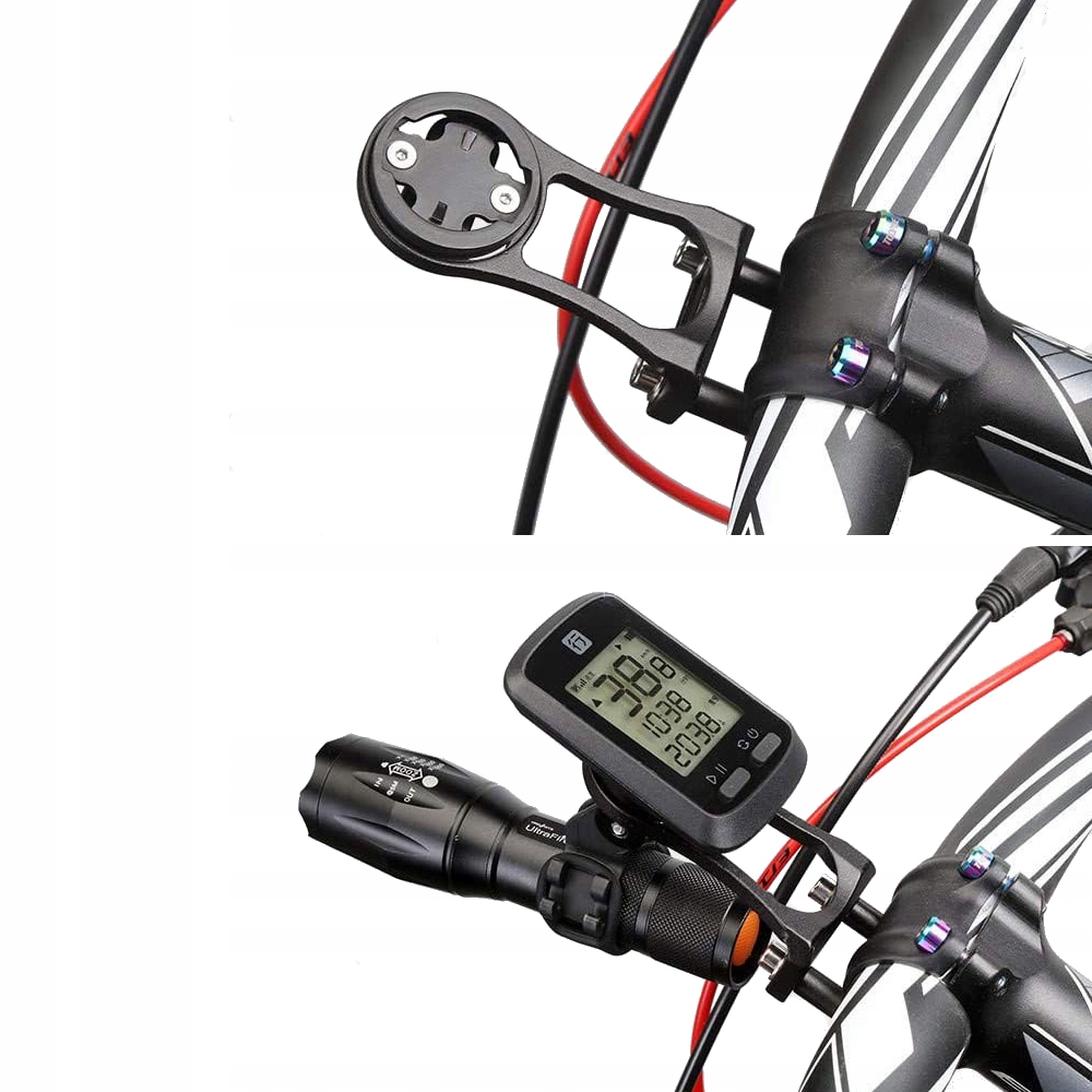 Aluminiowy uchwyt na mostek do Garmin Edge Varia Bryton GoPro Marka Korbi