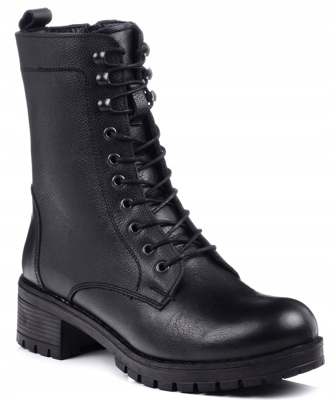Buty zimowe botki damskie ocieplane skórzane czarne Sokolski 22-232 40