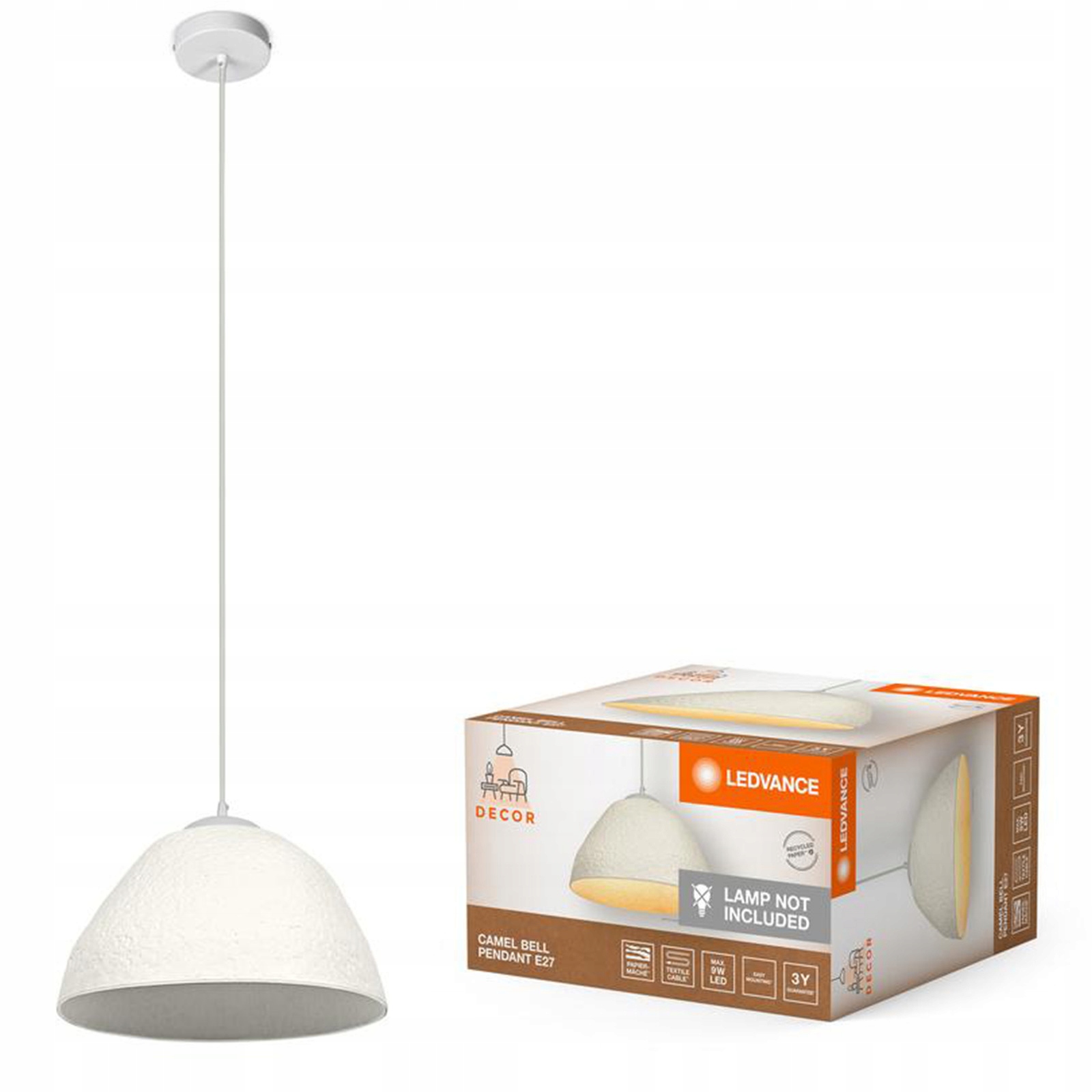 Závěsné Stropní Svítidlo Dekorativní E27 Převis Bílý Decor Ledvance