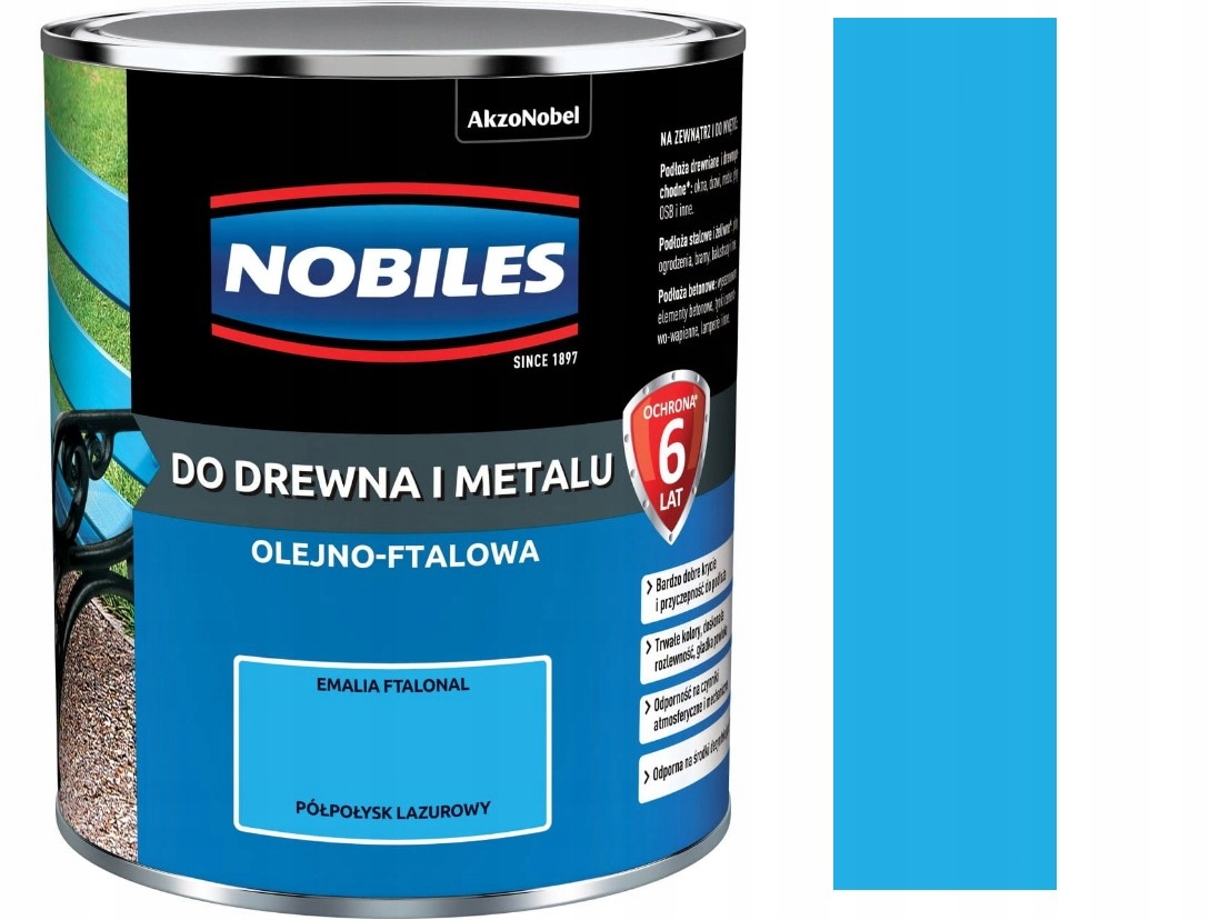 

Nobiles Ftalonal Drewno Metal 0,7L Lazurowy