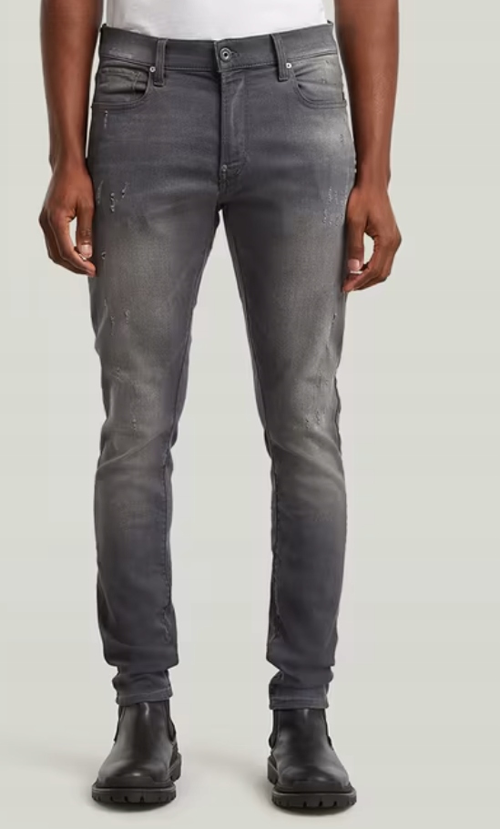 G-star Raw Džínové Kalhoty S Šedými Trubičkami A Oděrkami 36/32 7AA
