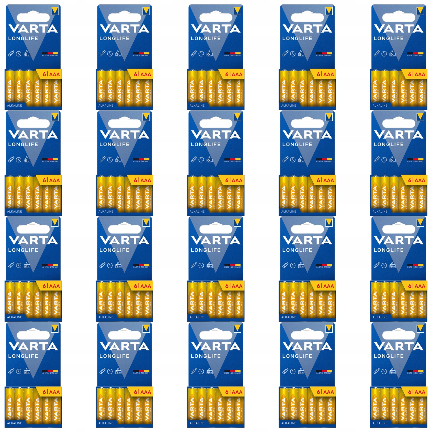 Varta LL Aaa Baterie Tužkové Baterie LR03 dálkové ovládání hodinky váha 6 Ks x20