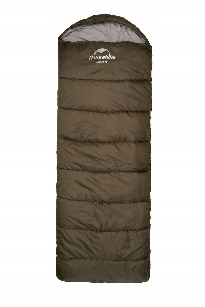 Turistický spací pytel Naturehike U350 NH20MSD07 190x75 cm zelený pravý