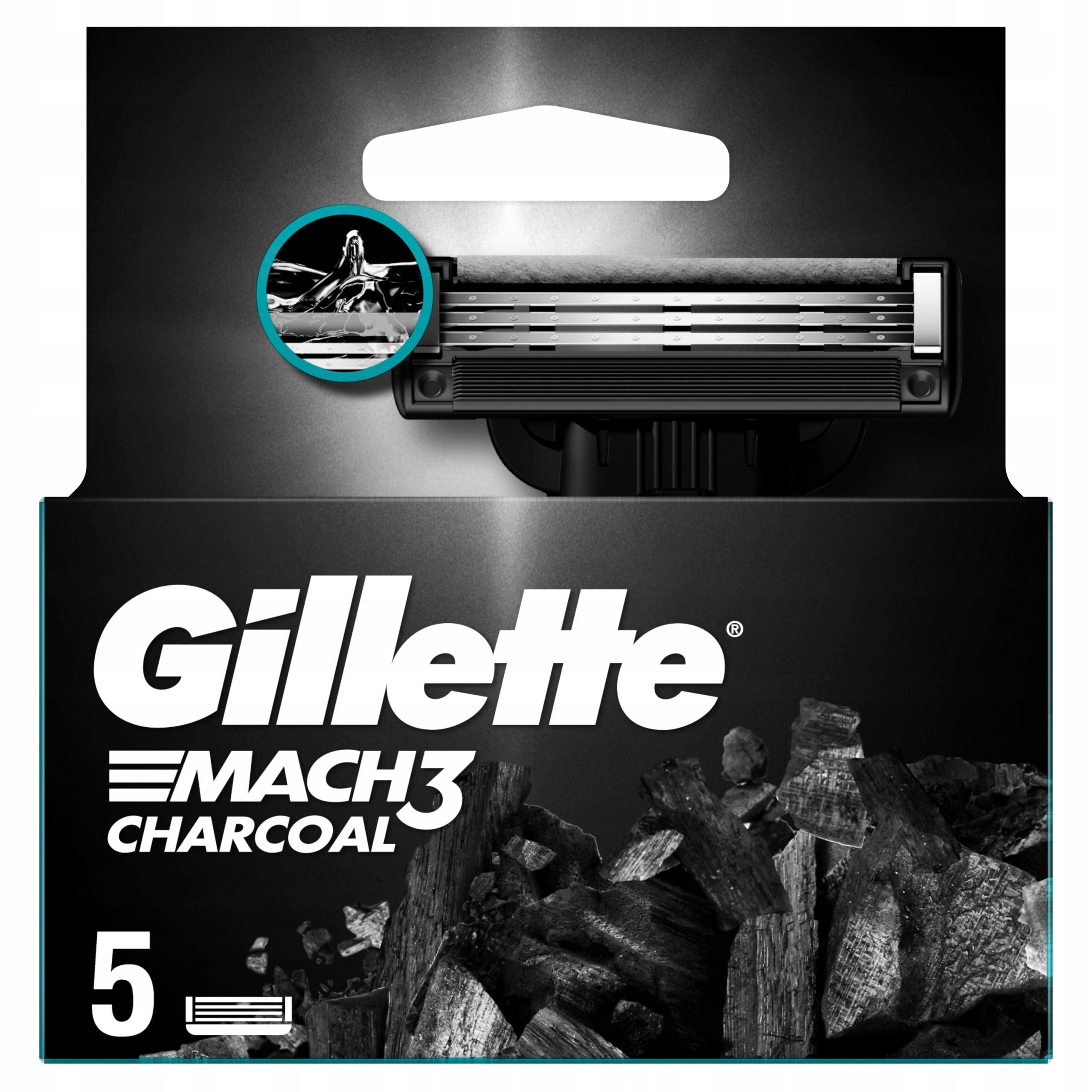 Gillette Mach3 Charcoal Náplně do strojku 5 ks