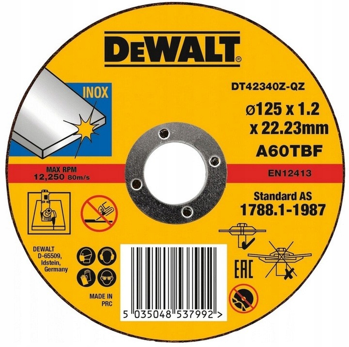 

Tarcze do cięcia stali 125x1,2 DeWalt (DT42340Z-QZ