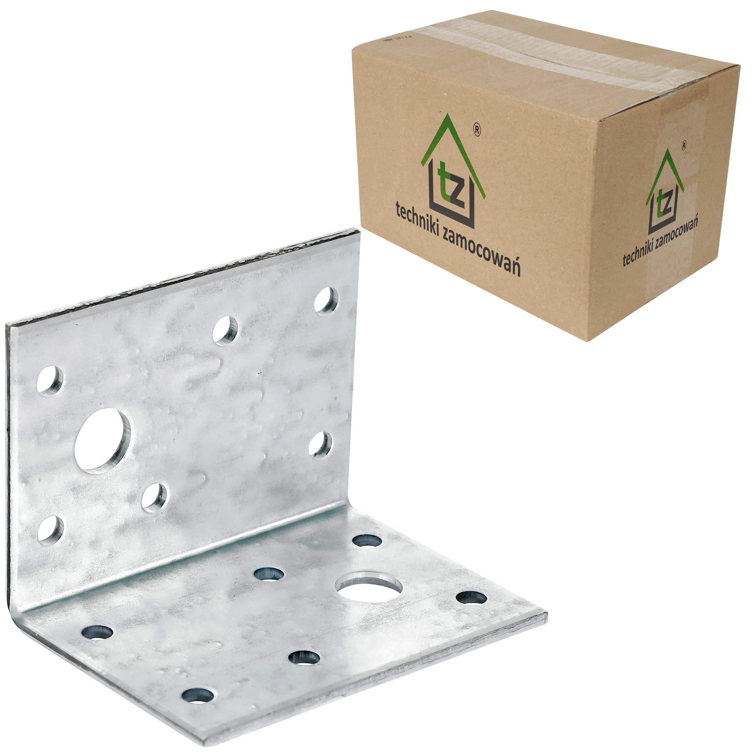 Perforované ocelové úhelníky 50x50x70 x 2,5 mm 50 ks spojovacích prvků KŁ11