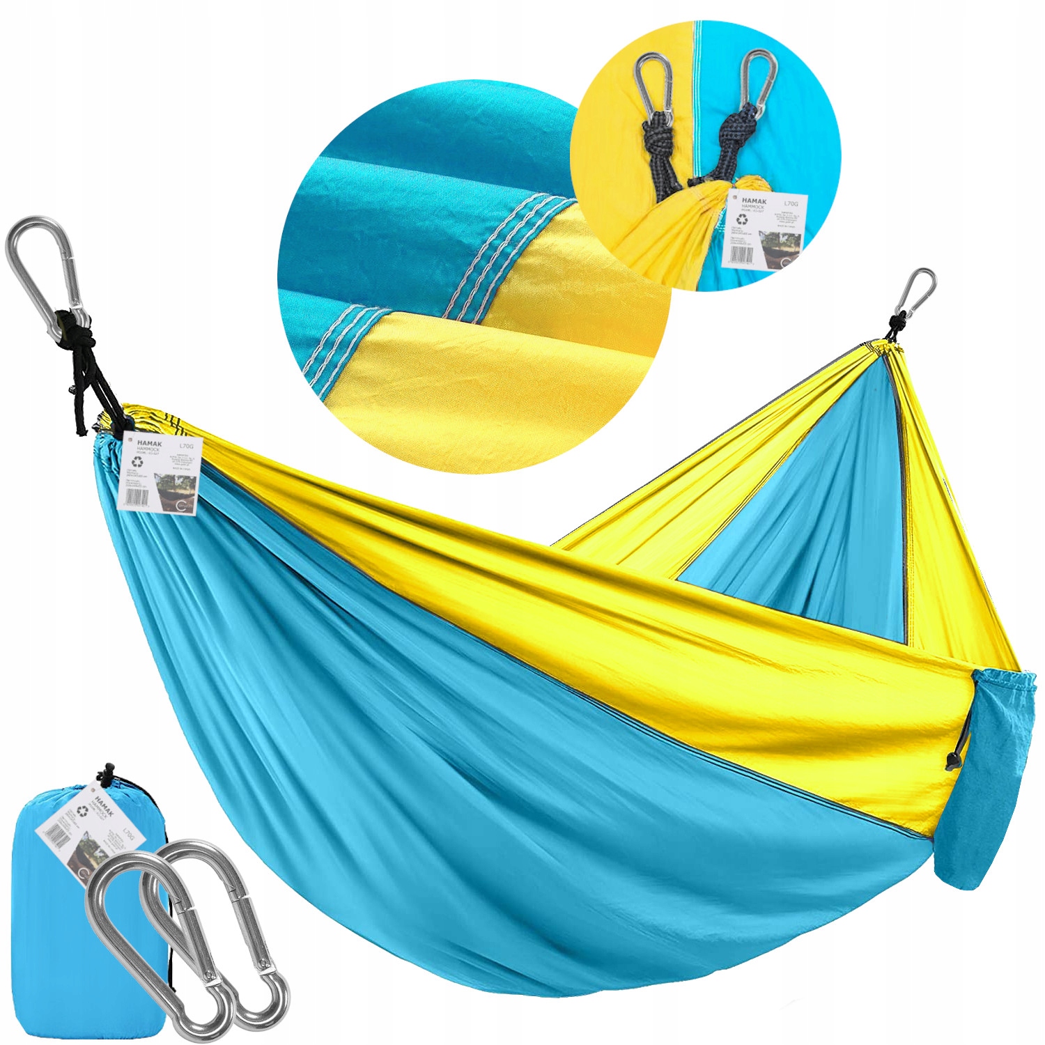

Hamak Podróżny Turystyczny 2-OSOBOWY Nylon 330 cm