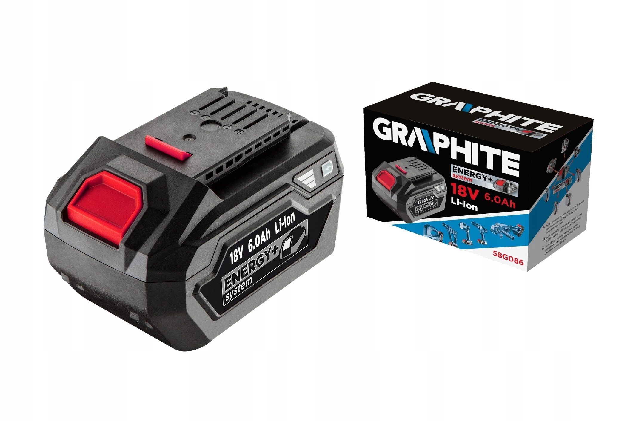 

Akumulator Energy+ 18 Li-ion 6.0AH Graphite 58G086