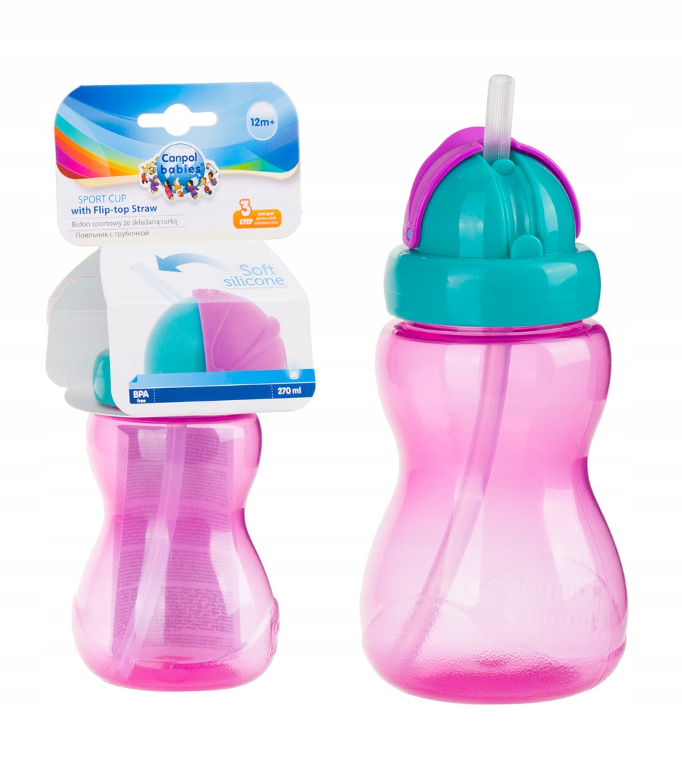 

Canpol Butelka Bidon Składana Słomka Rurka 270ml