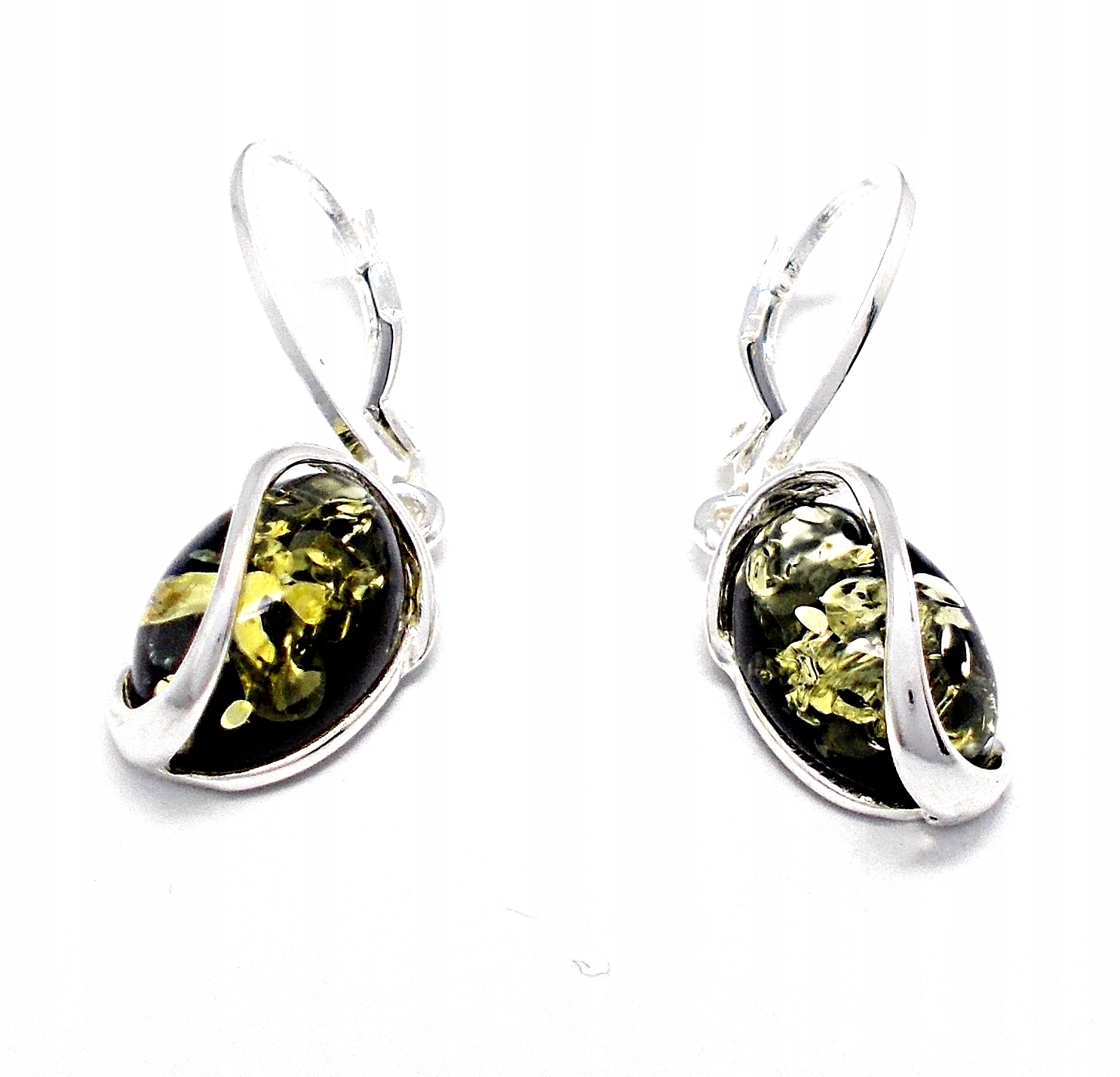 Stříbrné Náušnice S Jantarovou