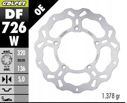Brzdový Kotúč Zadný Bmw K 1600GT '11; K 1600 Grand America '18-