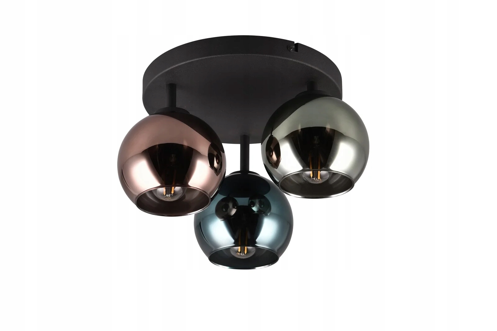 Stropná lampa s tromi sklenenými tienidlami, viacfarebná, do obývacej izby, spálne Rl