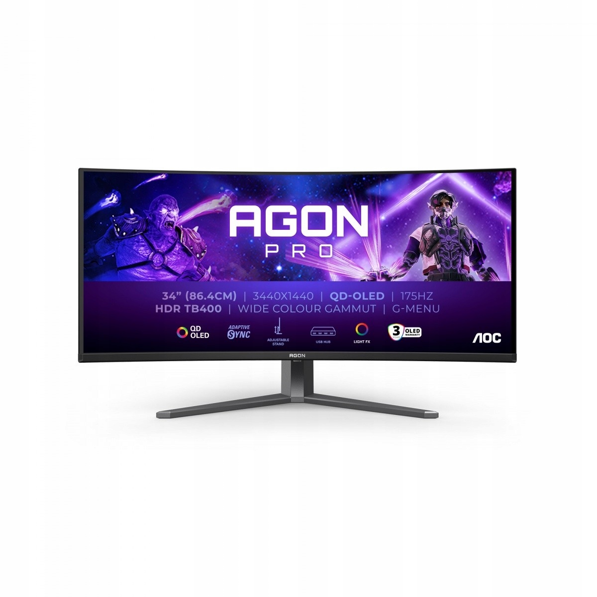 Aoc Monitor AG346UCD 34 cale 175Hz Curved Qd-oled