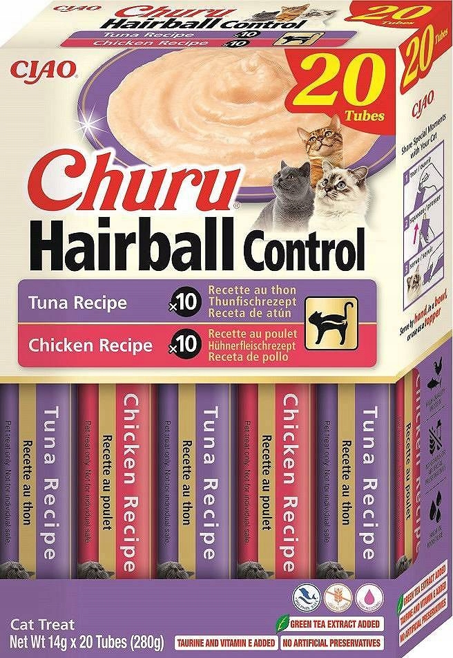 Levně Inaba Churu Hairball Control Pamlsek pro kočky Kuřecí tuňák 20 x 14 g