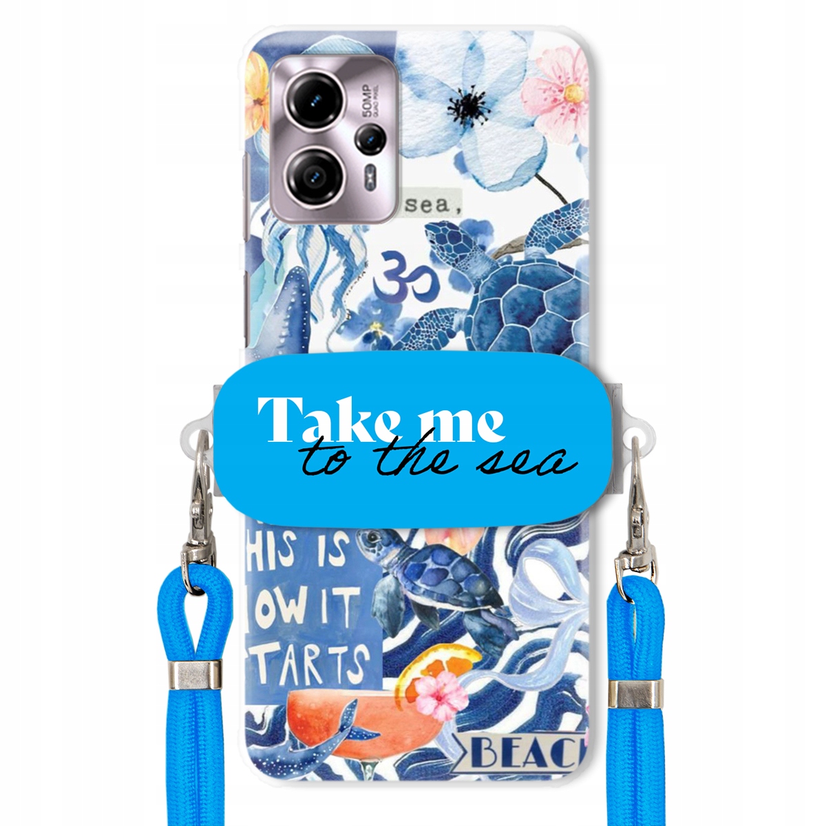 Puzdro pre Motorola G13 Premium Vodítko Modrá Držiak Take Me To The Sea