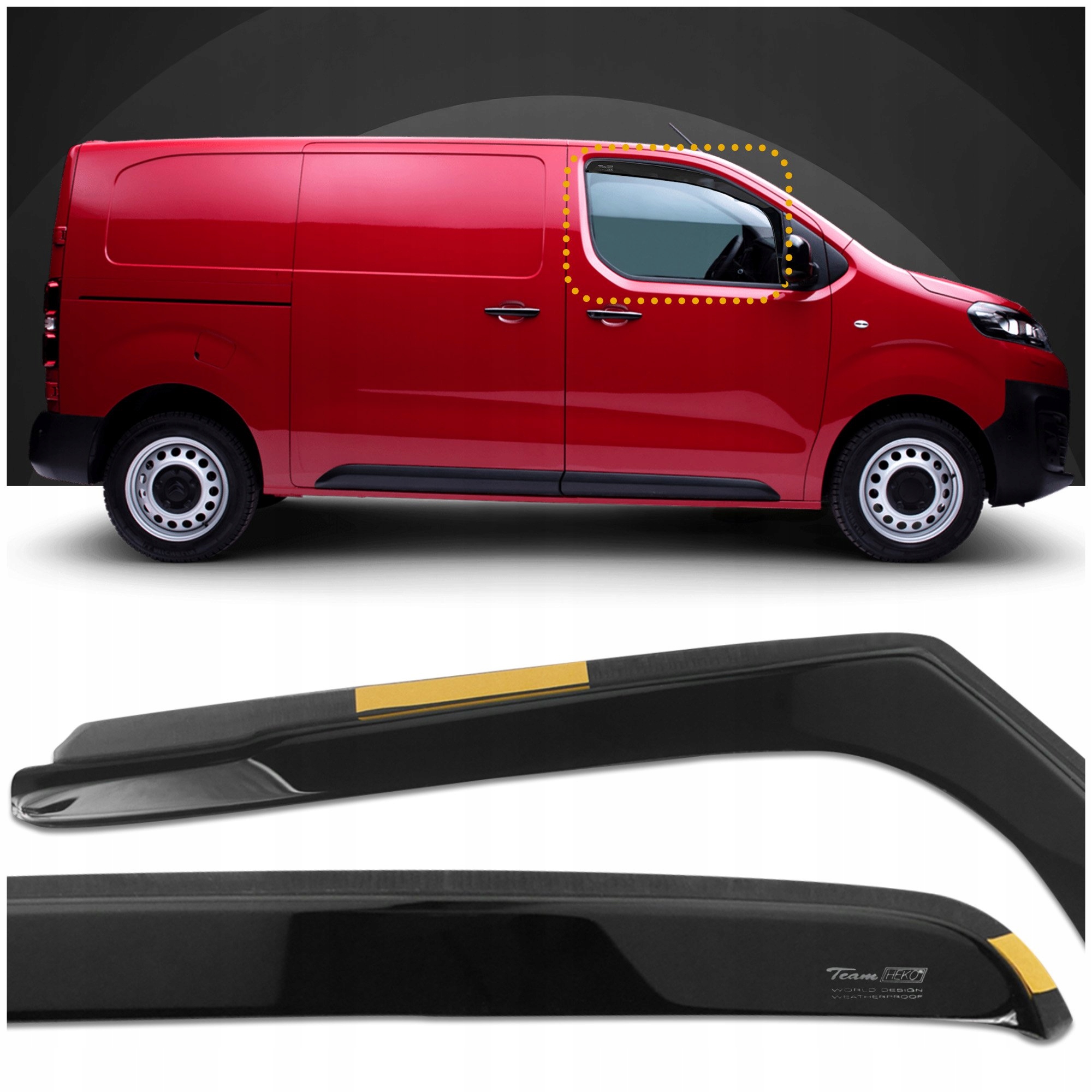Deflektory krytu bočných skiel Heko pre Citroen Jumpy III 2016- 2 ks