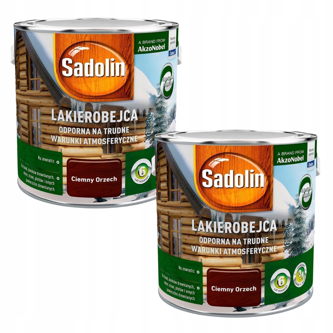 Sada Sadolin Lakobejca 2x2,5L Odolná Proti Tmavým Podmienkam Orech 5L