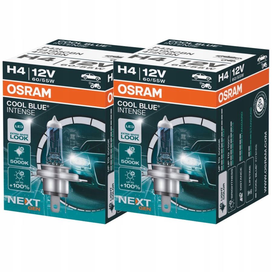 

Białe żarówki H4 Osram Cool Blue Intense 5000K