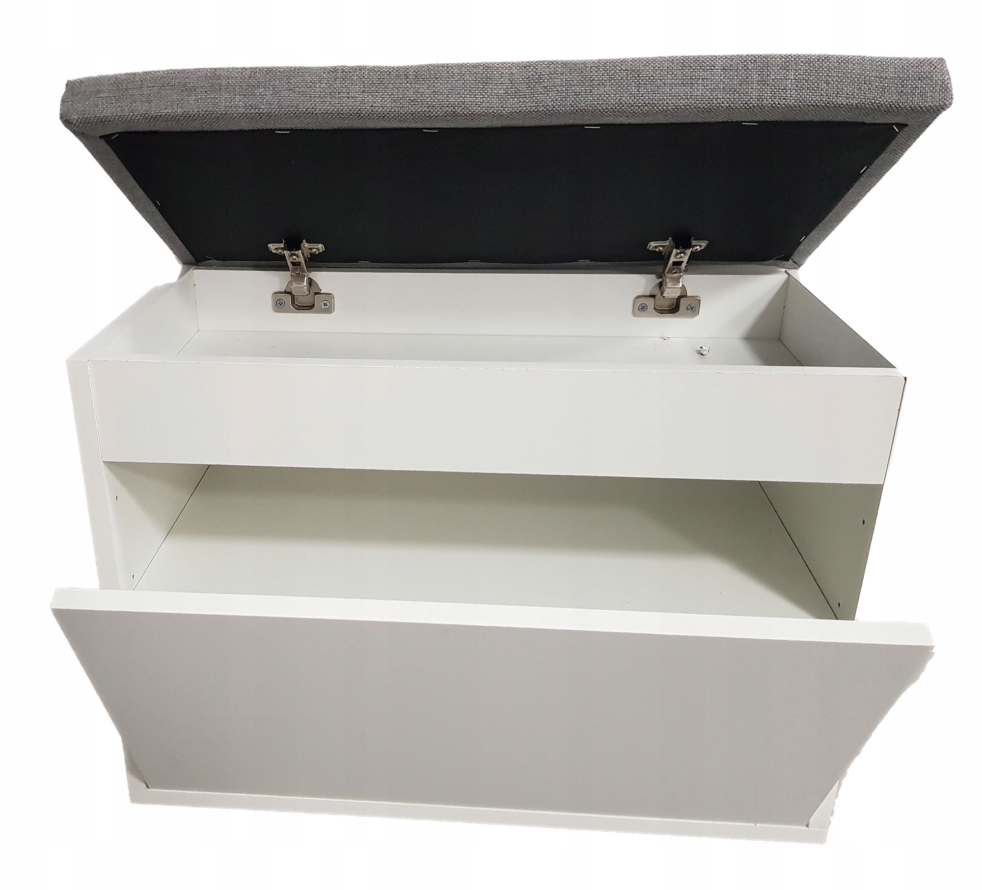 Skrinka Na Topánky Pufa Úložný Priestor Sedadlo Čalúnená Minimalizmus Biela 80x43cm