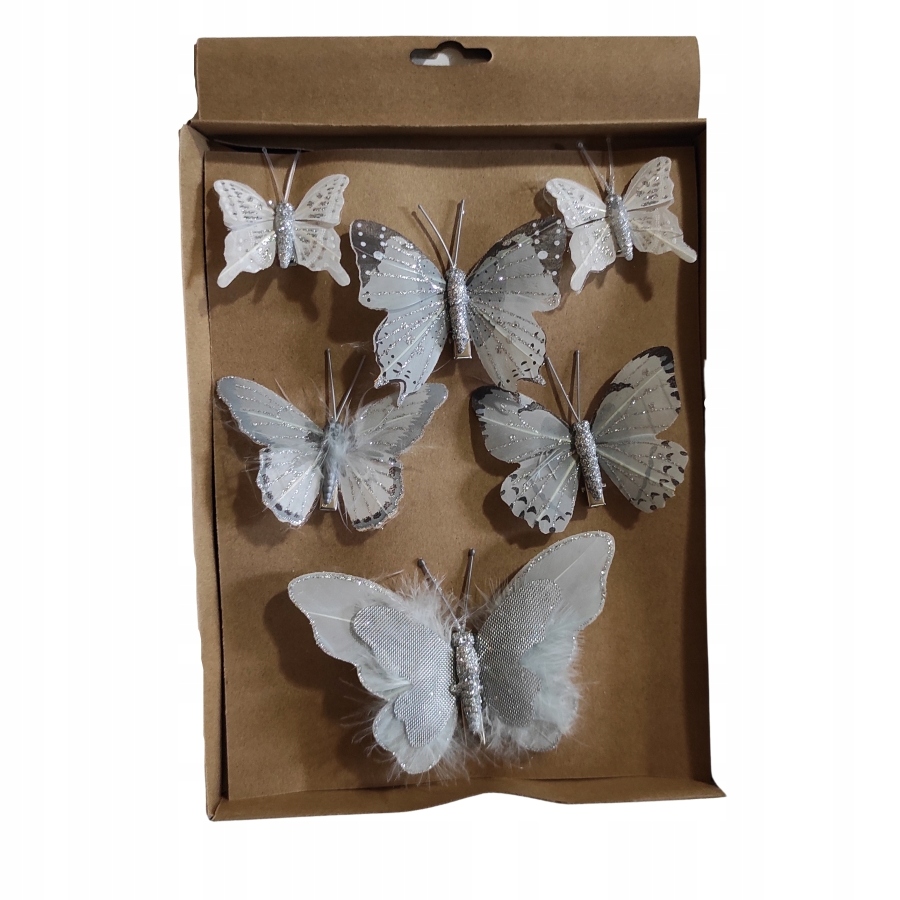 

Mix motylków Motyle spinacz Szare srebrne