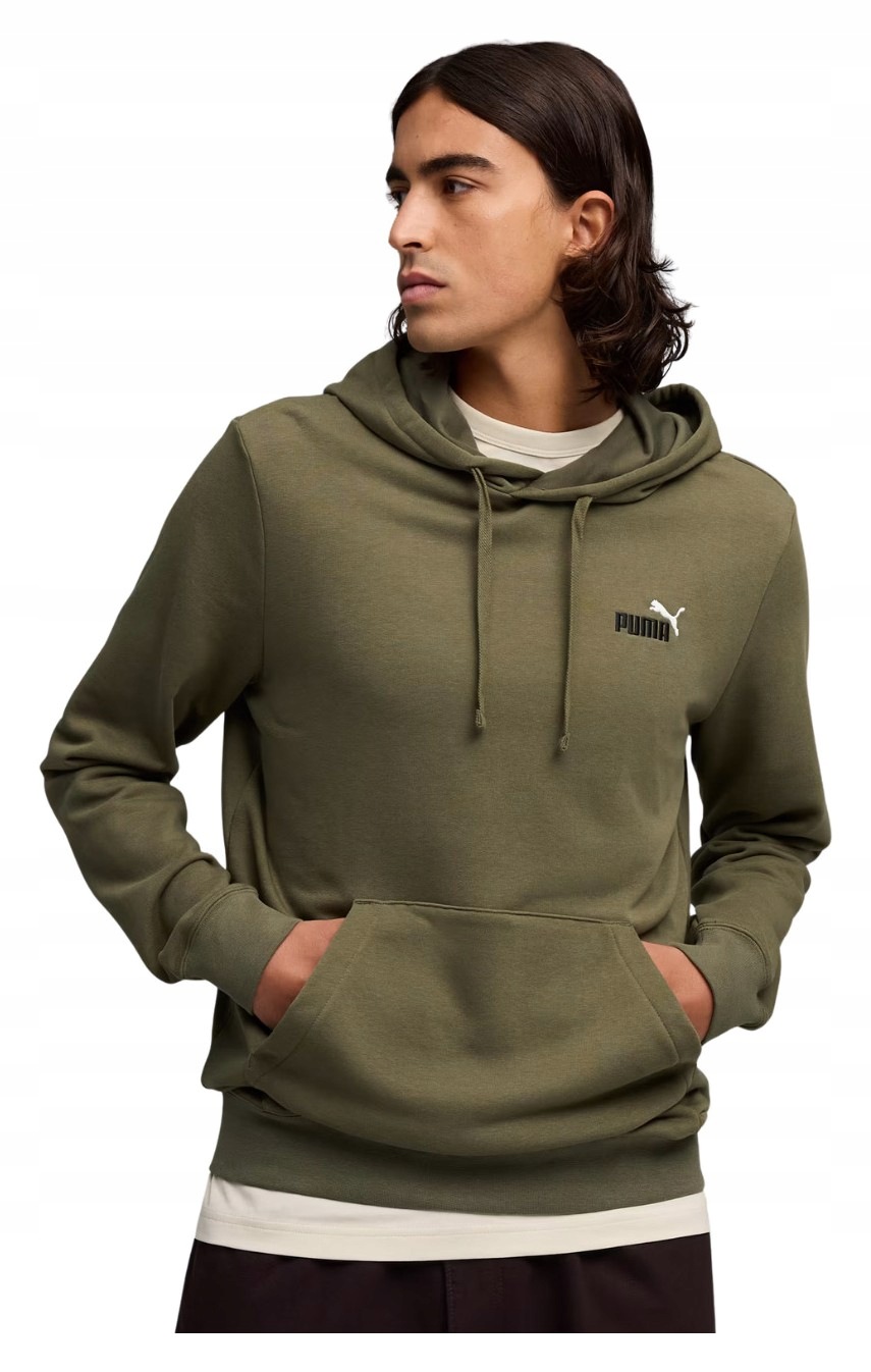 Mikina Puma Ess 2 Color Small NO.1 Logo Hoodie olivová 684719 81 vel. S