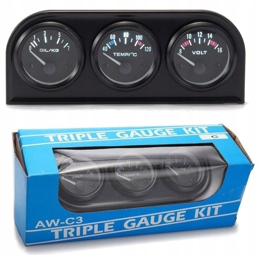 ZEGARY x3 VOLT CISNIENIE OLEJU TEMPERATURA WODY