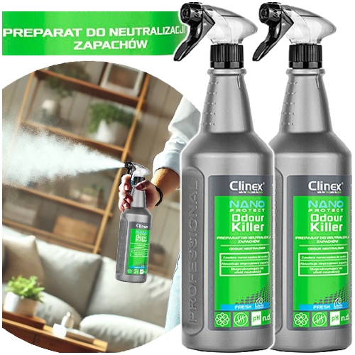 Levně Clinex Neutralizátor Pachů Nano Protect Silver Osvěžovač 1L 2 ks