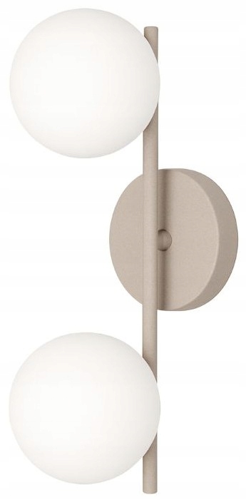 Kinkiet Milano beżowy kaszmir podwójny mleczne kule