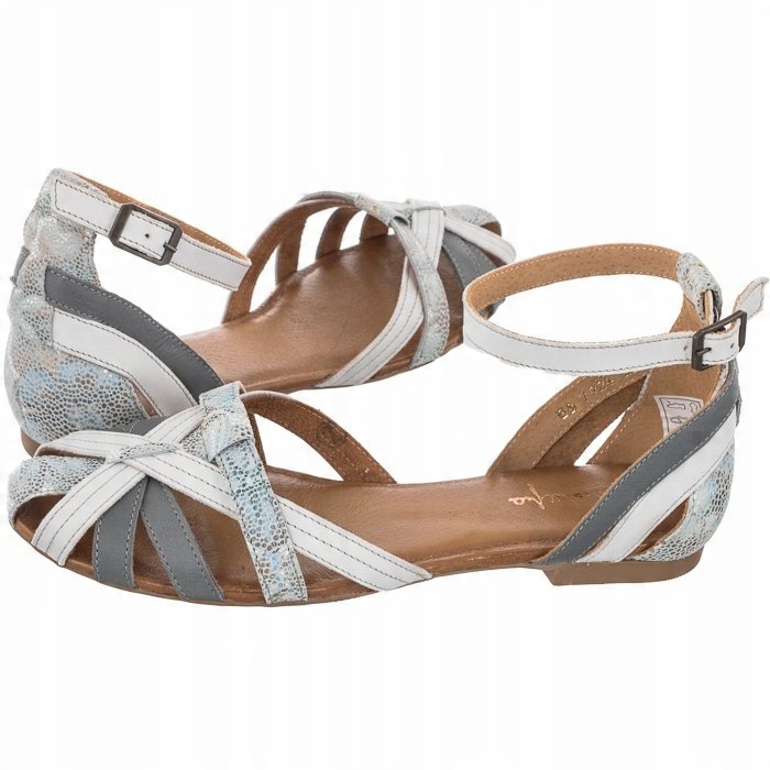 

Buty na Lato Damskie Sandały Maciejka Szare 01924