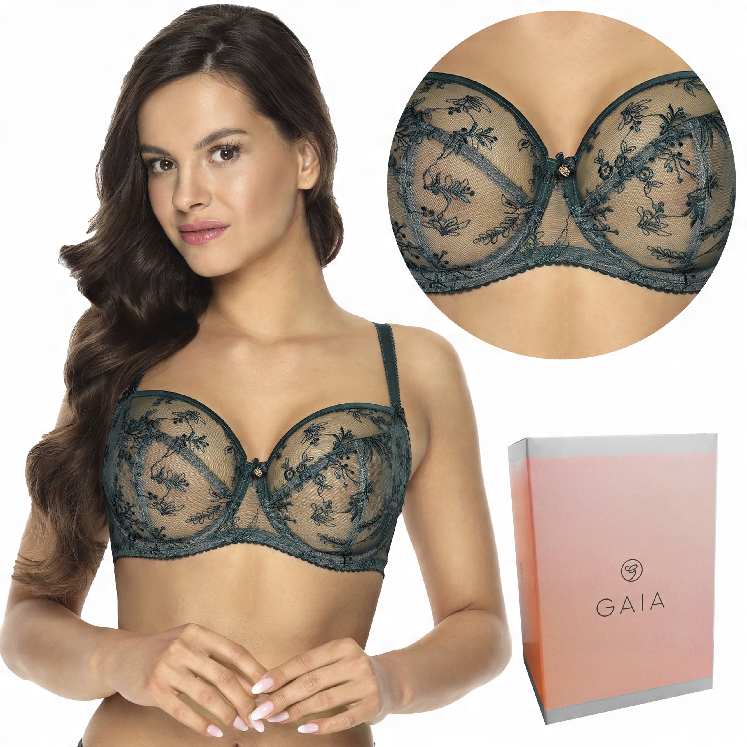 

Miękki biustonosz Gaia Jasmine 1035 Zielony, 80C