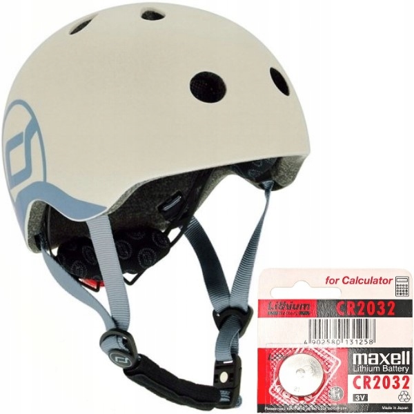 Scoot and Ride Kask Dla Dzieci Regulowany Lampka Xxs-s Ash 1-5L Bateria