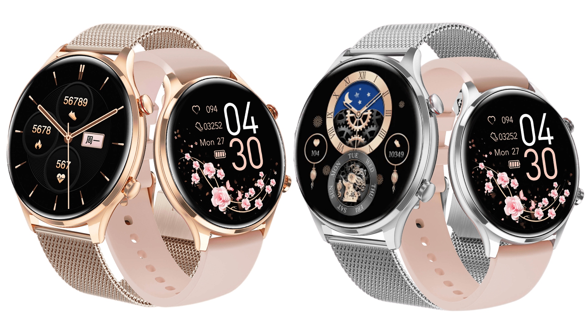 SMARTWATCH ZEGAREK DAMSKI ZŁOTY ROZMOWY CIŚNIENIE PULS SMS Z POLSKIM MENU Płeć kobieta