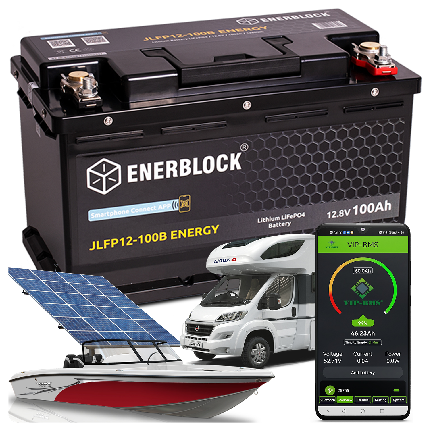 Akumulator LITOWYLiFePO4 Bms 12V Do Ups Kampera Łodzi Bluetooth 100Ah