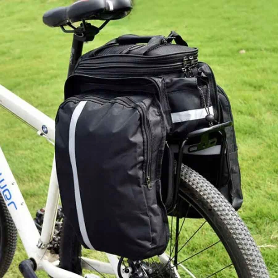 TORBA NA BAGAŻNIK ROWEROWY 25L - TORBA SAKWA ROWEROWA NA BAGAŻNIK ROWER Kolor dominujący czarny