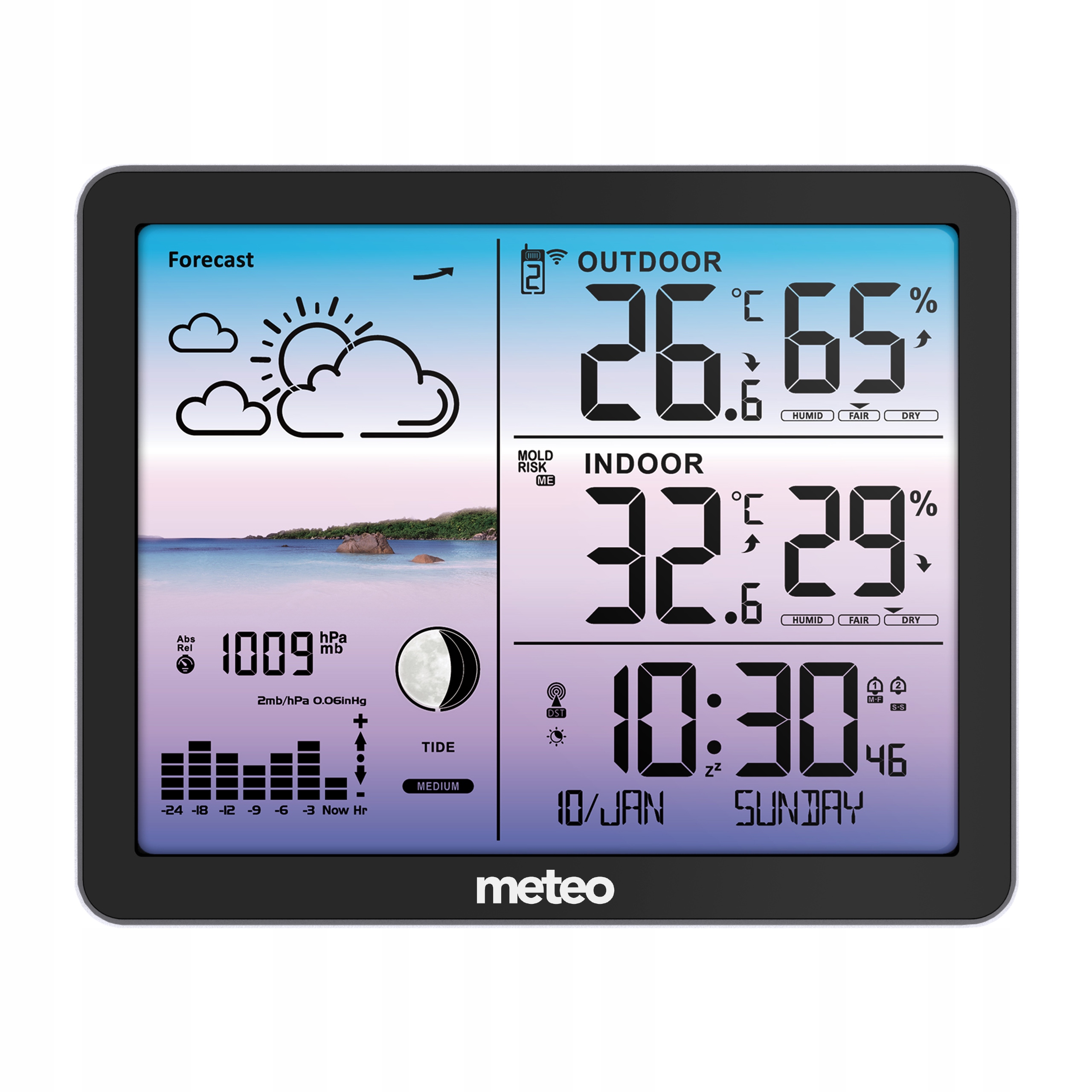 STACJA POGODOWA Z DCF METEO SP107C POGODYNKA Model SP107C