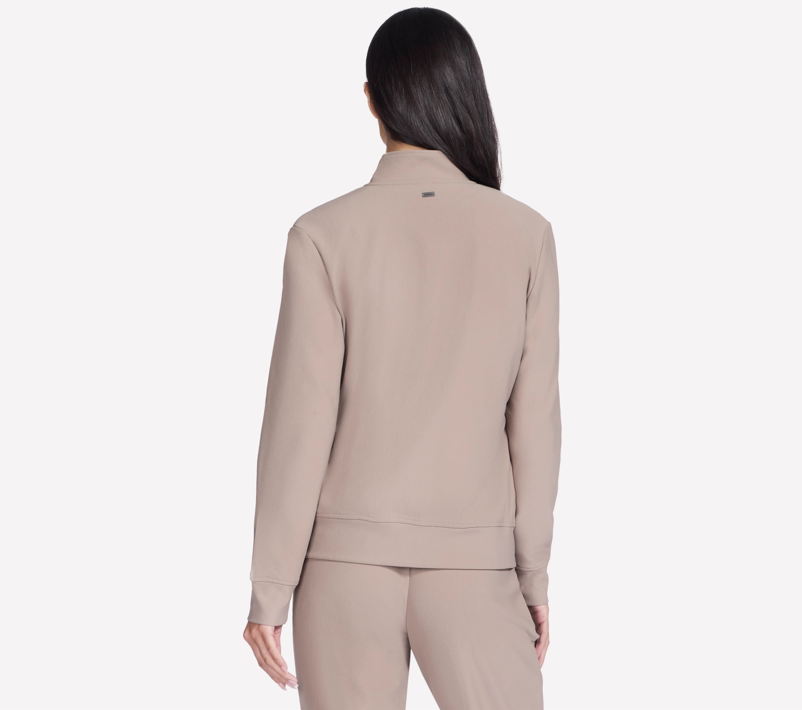 Mikina Skechers Go Luxe Rib Full Zip Jacket béžová JA293 Tpbr