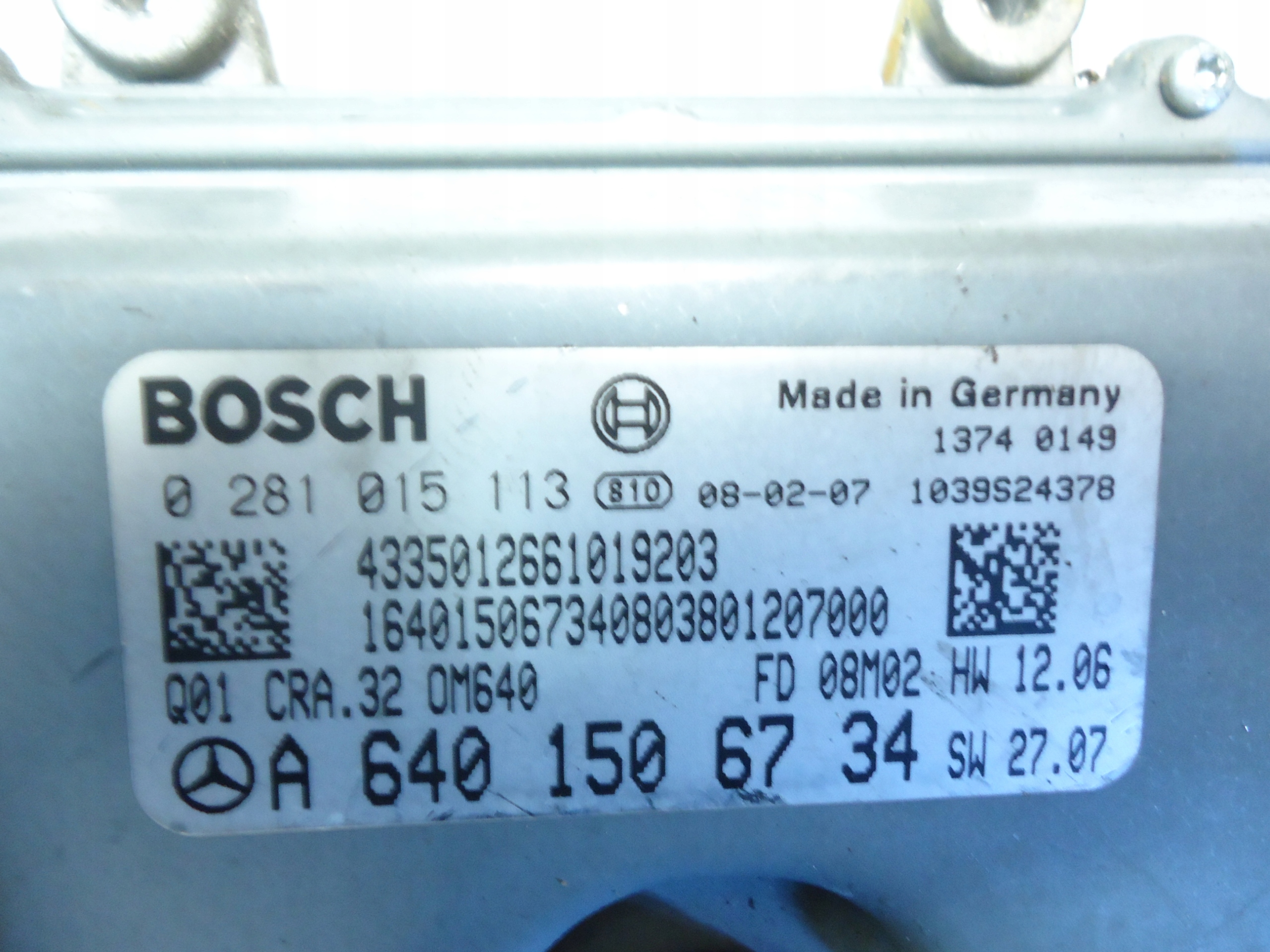 MERCEDES A W169 B W245 2.0CDI computer A6401506734 0281015113