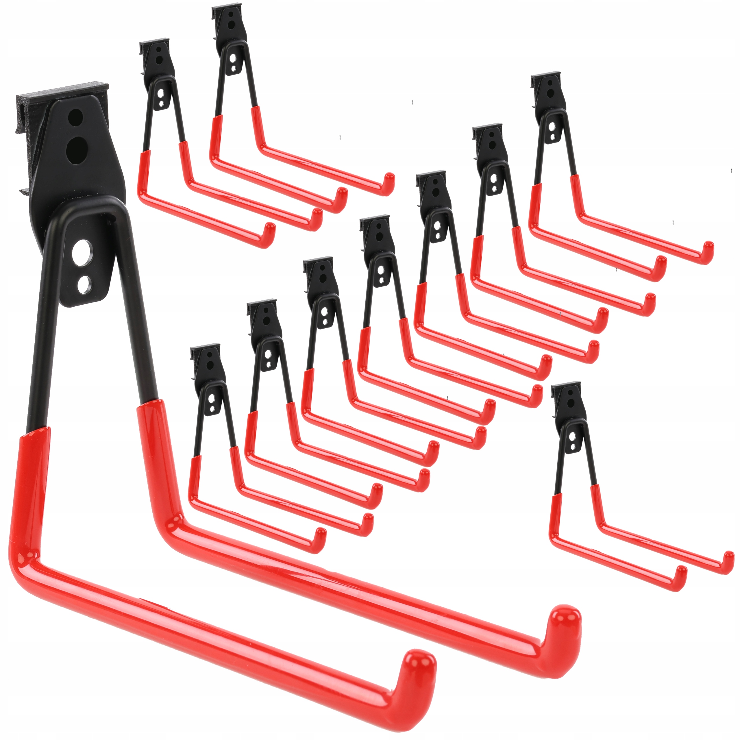 10 x Háček jednoduchý na tabuli botle 19 Cm nářadí garáž 25 kg žebřík lopata