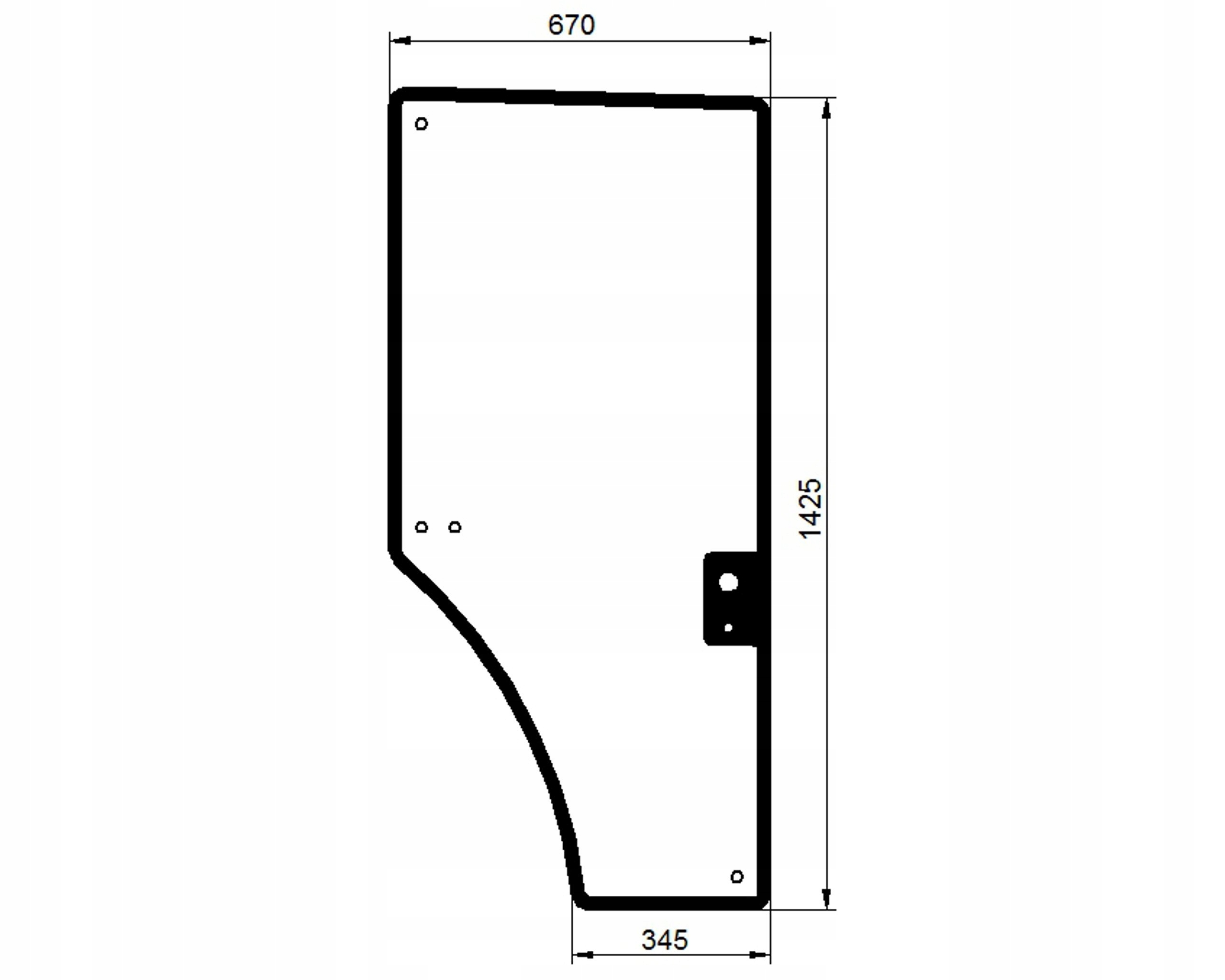 sklo John Deere 7000 pravé dveře